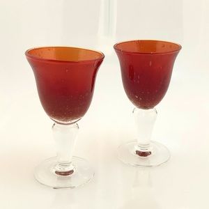 2 fabulous vintage water glass red cups.